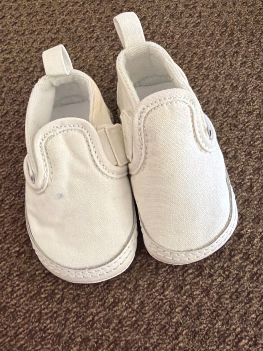 Vans White Canvas Slip-On Baby Walker Shoes